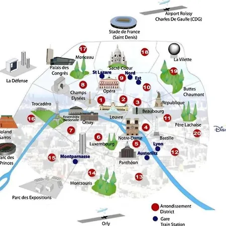 Centre, St Lazare Station, Metro, Theatre Mogador, Casino De Paris, Trianon, Moulin Rouge, Sacre Coeur, Galeries Lafayette, From 1 To 4 Guests