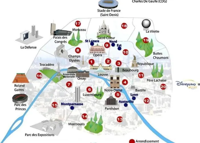 Centre, St Lazare Station, Metro, Theatre Mogador, Casino De Paris, Trianon, Moulin Rouge, Sacre Coeur, Galeries Lafayette, From 1 To 4 Guests